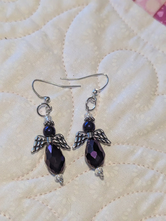 Purple Angel Earrings