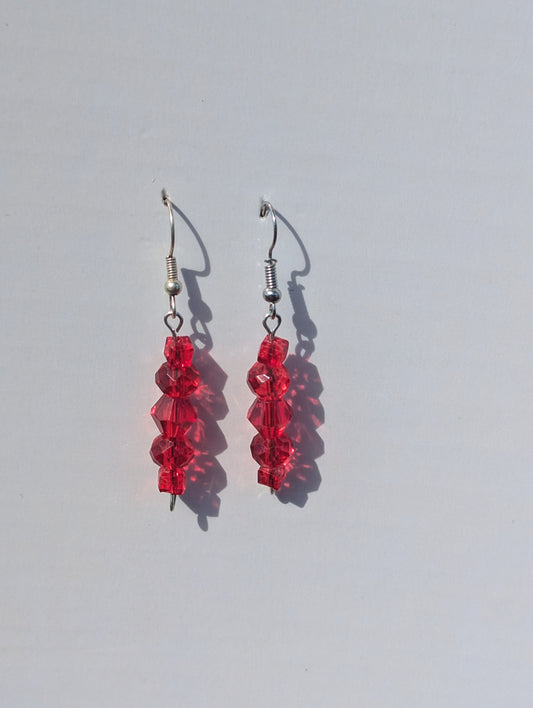 Red Glass Earrings