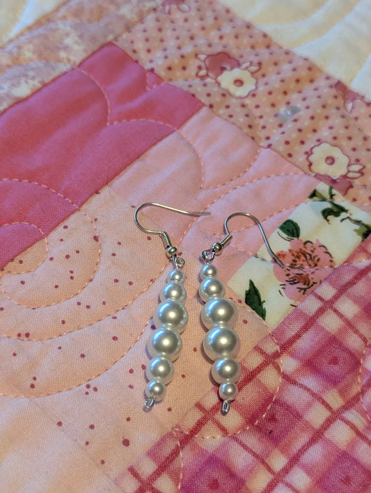 White Pearl Earrings